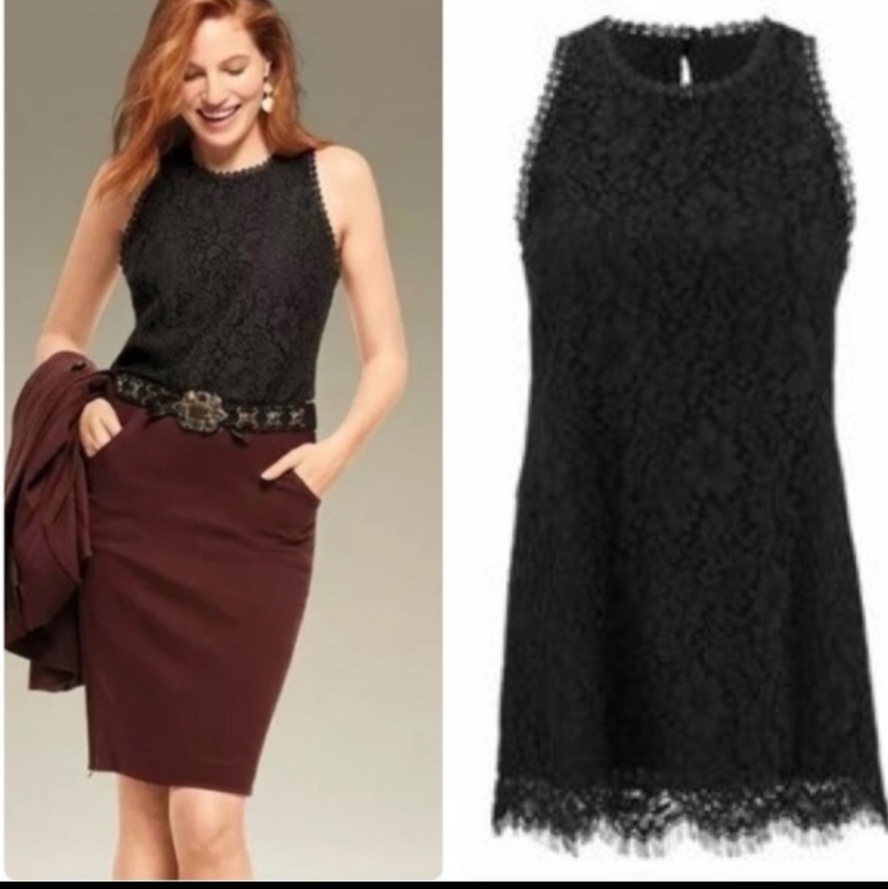 Cabi Display Lace Scallop Sleeveless Blouse #3605